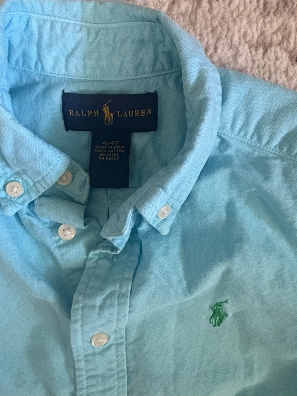 Boys Ralph Lauren Boys Short-Sleeve Button-Down Shirt - Light Blue